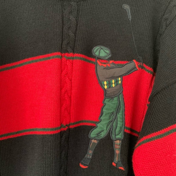 SETTLERS GOLF CABLE KNIT CREW NECK SWEATER - Picture 2 of 3